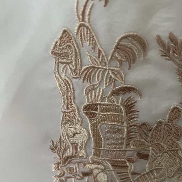 Embroidered Blouse – Ivory Sheer Statement Top (Size Small), 100% Silk - Picture 8 of 10
